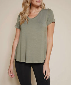 V neck bamboo loose fit top