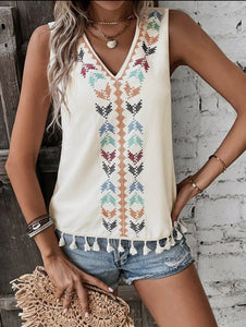 Embroidered tank