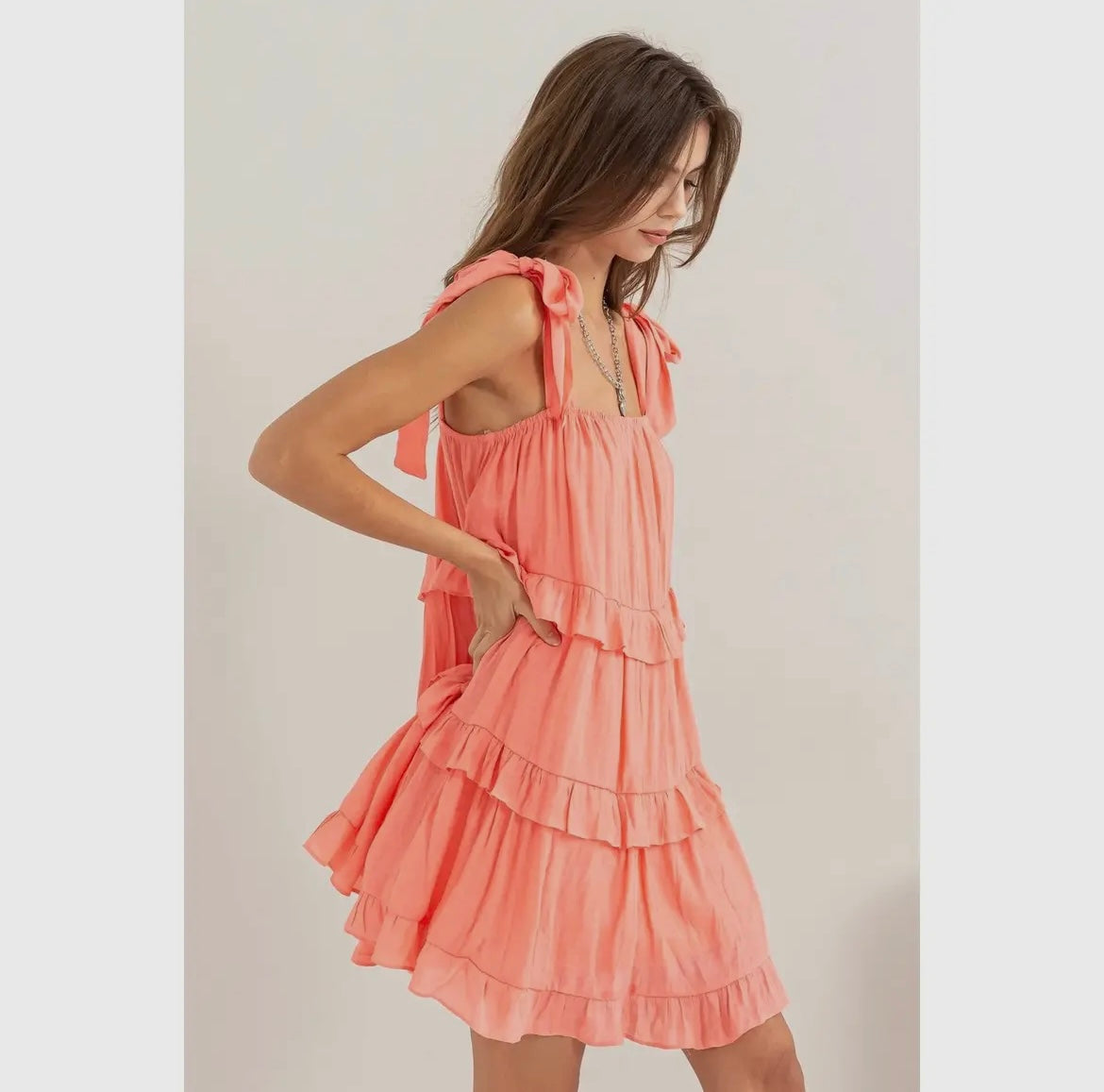 Ruffle layer mini dress