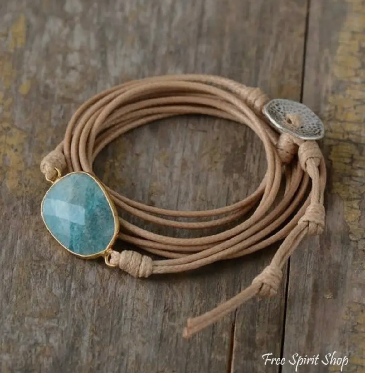 Natural Amazonite Rope
Wrap Bracelet