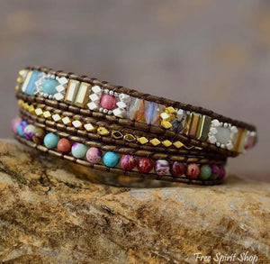 Purple Jasper Bronze Wrap Bracelet