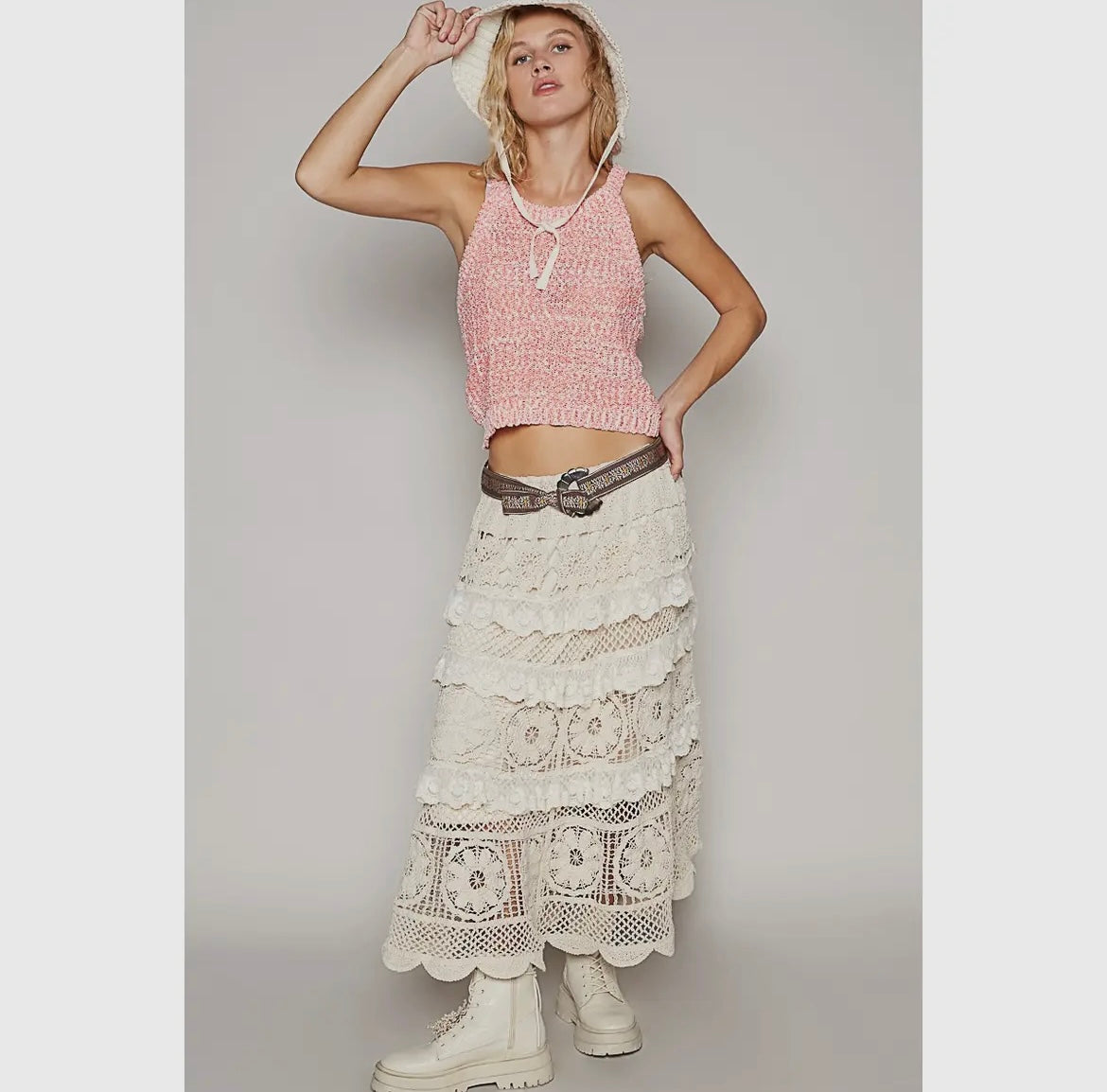 Crocheted boho skirt