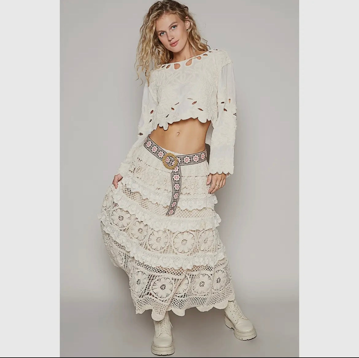 Crocheted boho skirt
