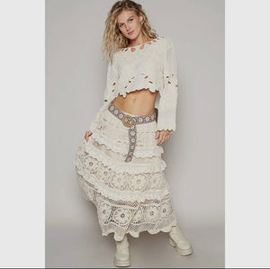 Crocheted boho skirt