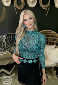 Tooled in Turquoise Top