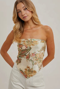 Paisley Satin Bandana Tube Top