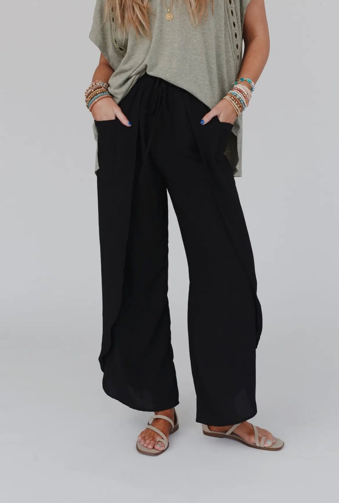 Stasia Solid Drawstring Tulip Pants