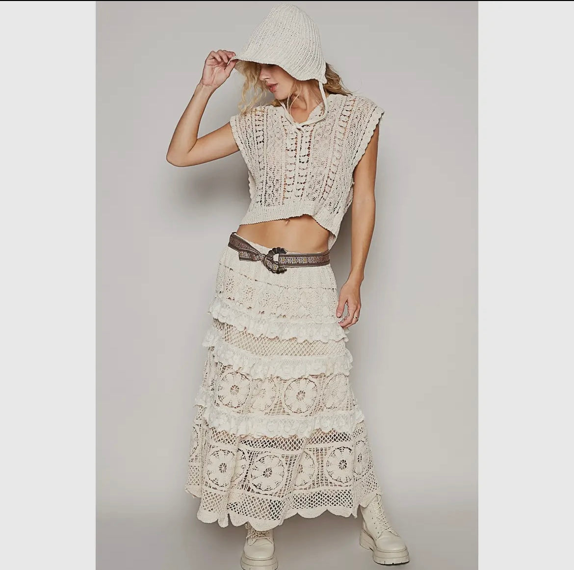 Crocheted boho skirt