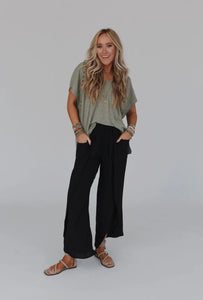 Stasia Solid Drawstring Tulip Pants