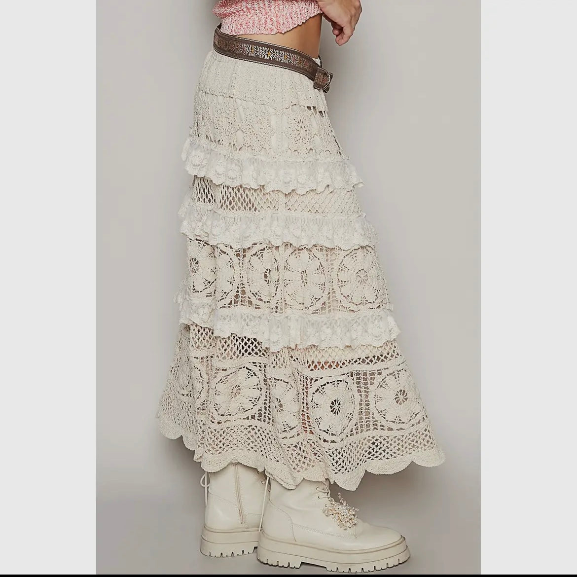 Crocheted boho skirt