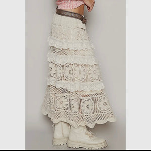 Crocheted boho skirt