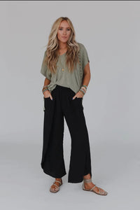 Stasia Solid Drawstring Tulip Pants