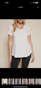 V neck bamboo loose fit top