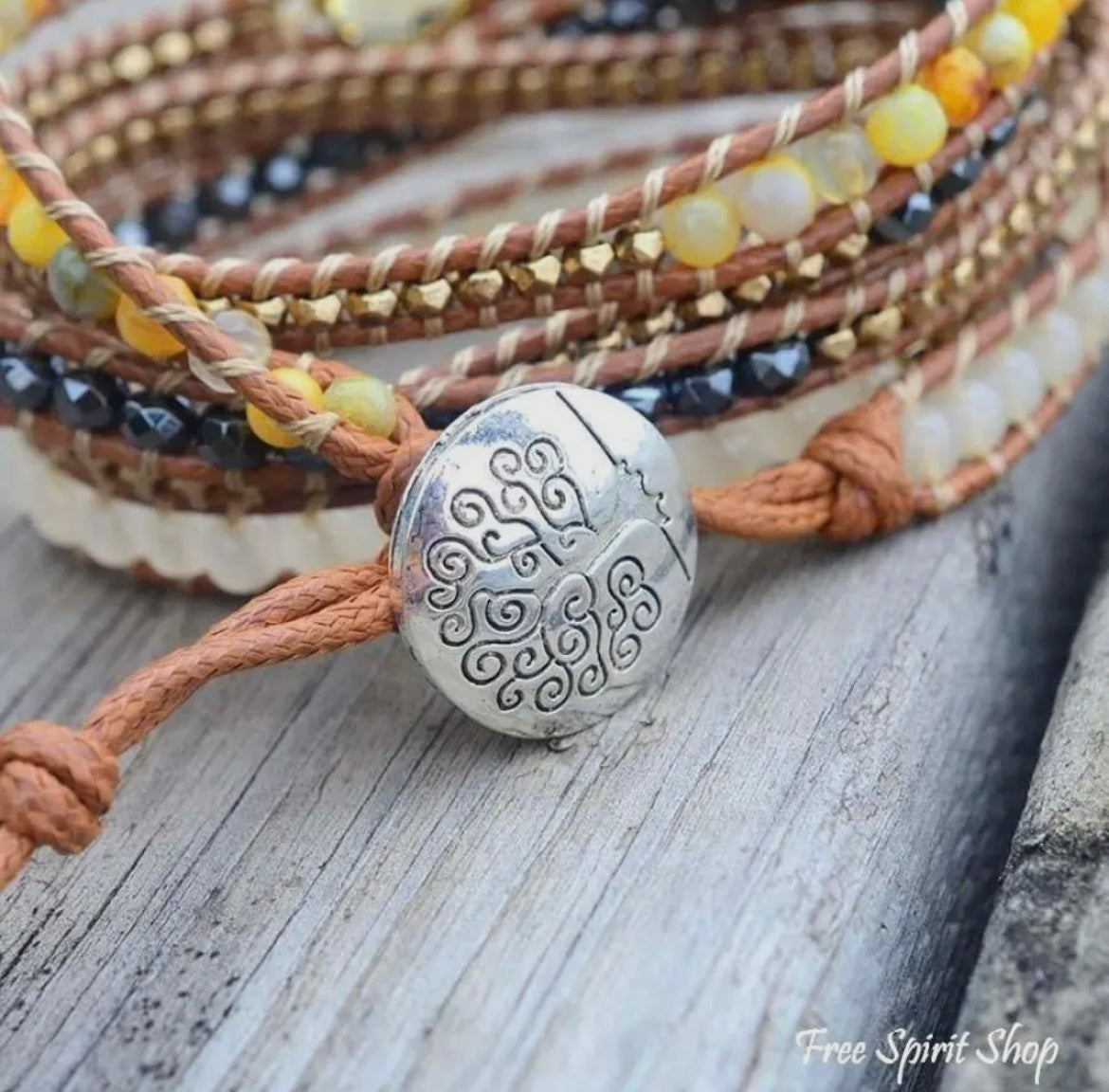 Natural Sunny Citrine Gemstone
Wrap Bracelet