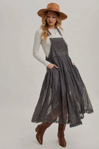 Lace Embroidered Tulle Bib
Maxi Dress