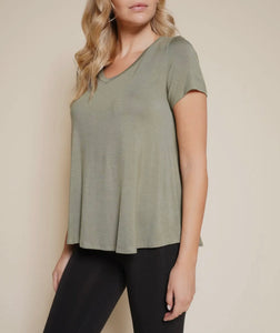 V neck bamboo loose fit top