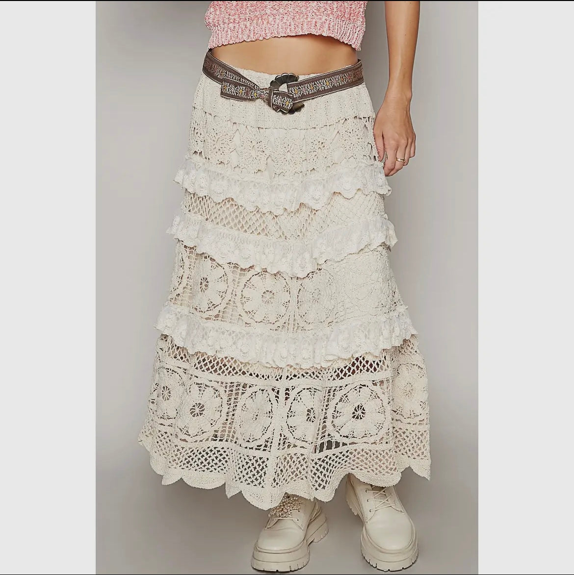 Crocheted boho skirt