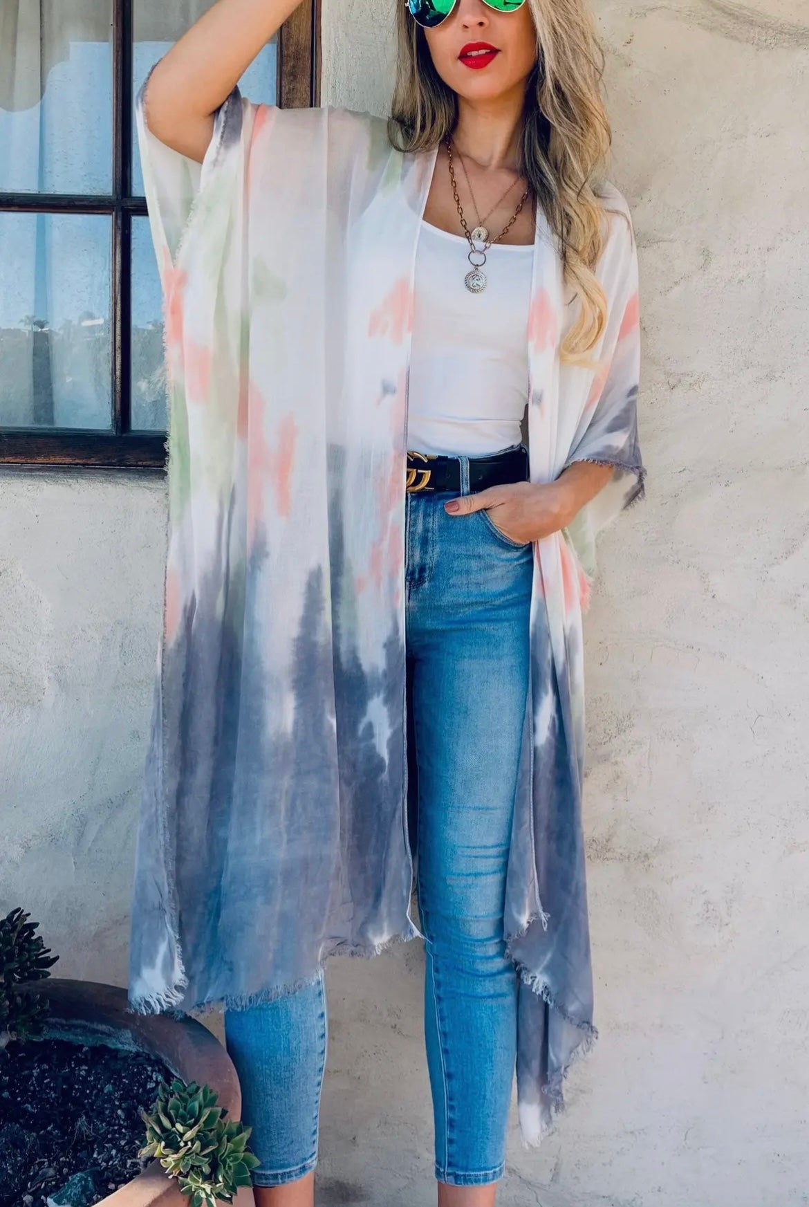 Tie dyed kimono