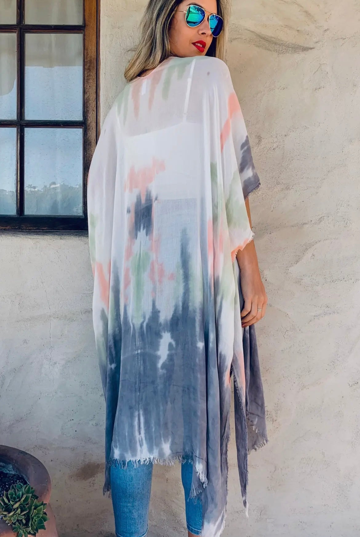 Tie dyed kimono