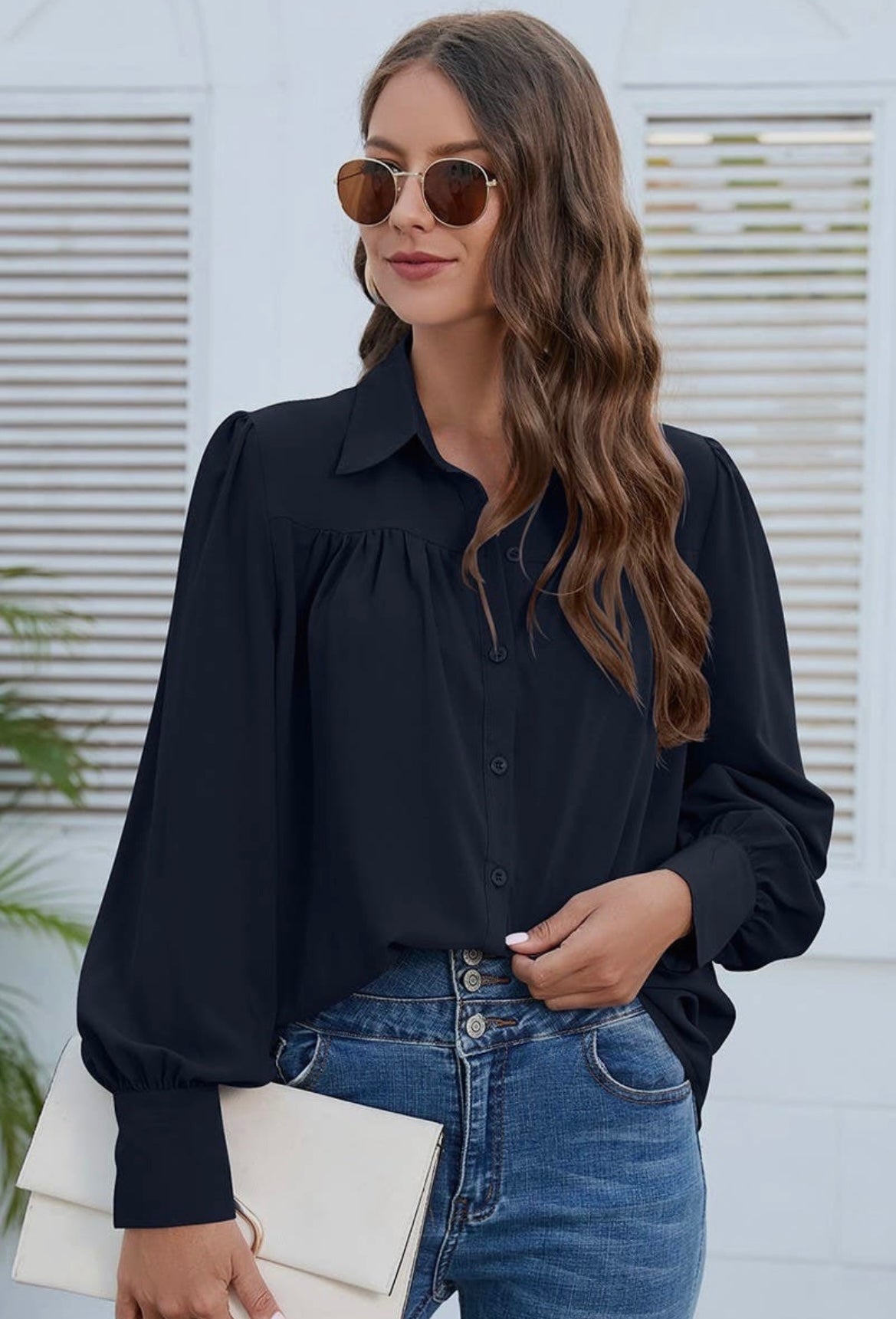 Basic black blouse