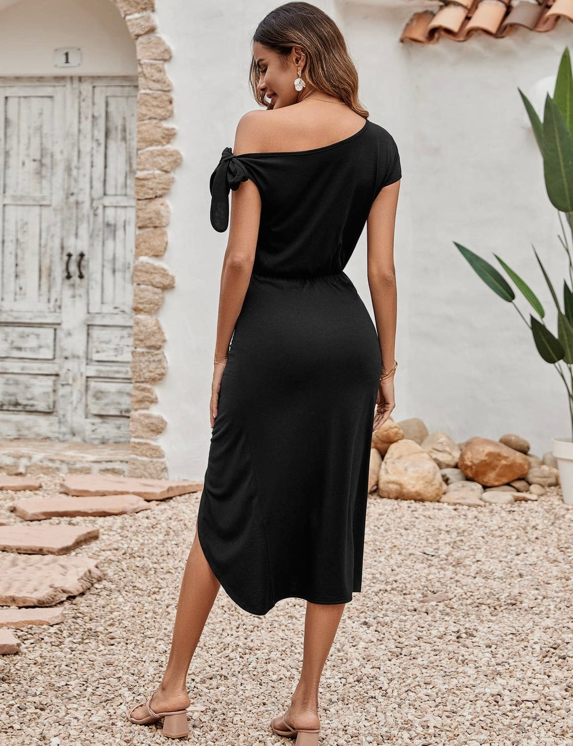 Off the shoulder ruched dress